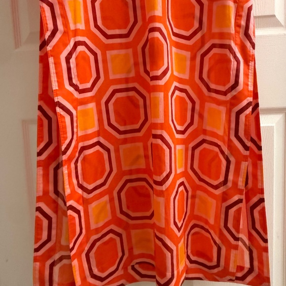 Tory Burch Long Striped Geometric Dress Size M Cotton Kaftan Swim Beach Cover - Picture 13 of 15